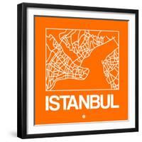 Orange Map of Istanbul-NaxArt-Framed Premium Giclee Print