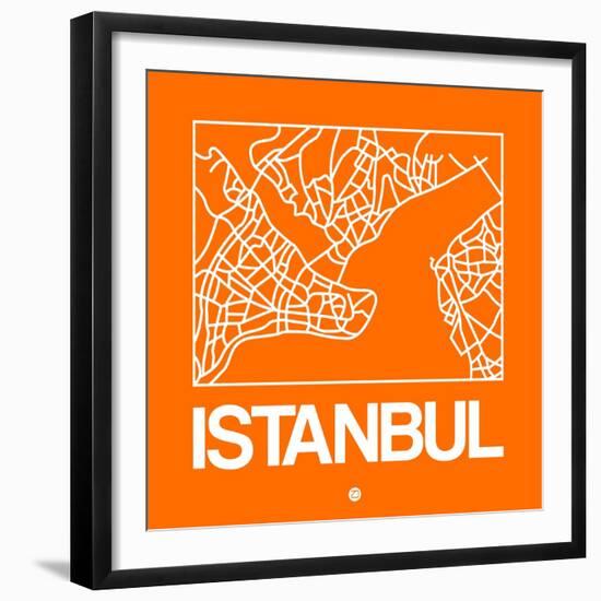 Orange Map of Istanbul-NaxArt-Framed Premium Giclee Print