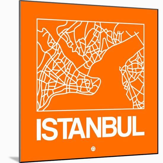 Orange Map of Istanbul-NaxArt-Mounted Premium Giclee Print
