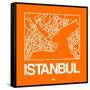 Orange Map of Istanbul-NaxArt-Framed Stretched Canvas