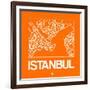 Orange Map of Istanbul-NaxArt-Framed Art Print