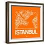 Orange Map of Istanbul-NaxArt-Framed Art Print
