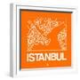 Orange Map of Istanbul-NaxArt-Framed Art Print