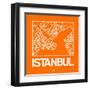 Orange Map of Istanbul-NaxArt-Framed Art Print