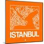 Orange Map of Istanbul-NaxArt-Mounted Art Print