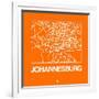 Orange Map of Johannesburg-NaxArt-Framed Art Print