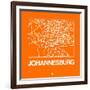 Orange Map of Johannesburg-NaxArt-Framed Art Print