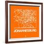 Orange Map of Johannesburg-NaxArt-Framed Art Print