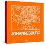 Orange Map of Johannesburg-NaxArt-Stretched Canvas