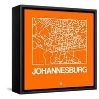 Orange Map of Johannesburg-NaxArt-Framed Stretched Canvas