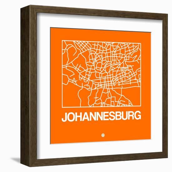 Orange Map of Johannesburg-NaxArt-Framed Art Print