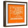 Orange Map of Johannesburg-NaxArt-Framed Art Print