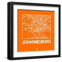 Orange Map of Johannesburg-NaxArt-Framed Art Print