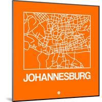 Orange Map of Johannesburg-NaxArt-Mounted Art Print