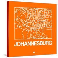 Orange Map of Johannesburg-NaxArt-Stretched Canvas