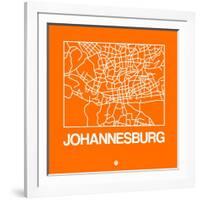 Orange Map of Johannesburg-NaxArt-Framed Art Print