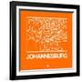 Orange Map of Johannesburg-NaxArt-Framed Art Print