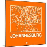 Orange Map of Johannesburg-NaxArt-Mounted Art Print