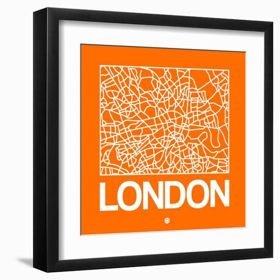 Orange Map of London-NaxArt-Framed Art Print