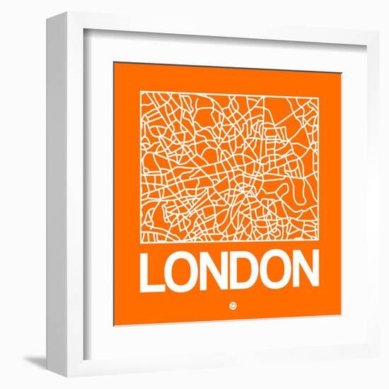 Orange Map of London-NaxArt-Framed Art Print