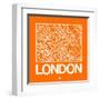 Orange Map of London-NaxArt-Framed Art Print