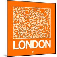 Orange Map of London-NaxArt-Mounted Art Print