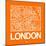 Orange Map of London-NaxArt-Mounted Art Print