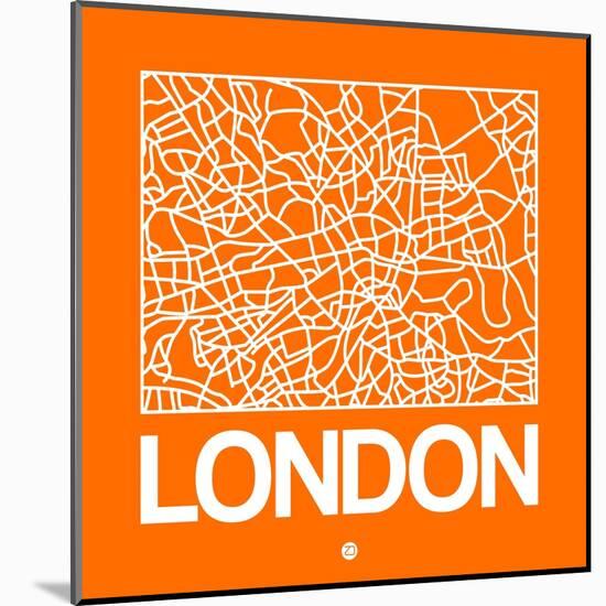 Orange Map of London-NaxArt-Mounted Art Print