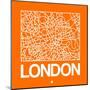 Orange Map of London-NaxArt-Mounted Art Print