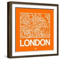 Orange Map of London-NaxArt-Framed Art Print