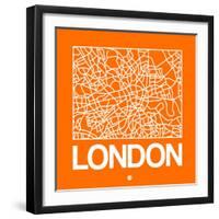 Orange Map of London-NaxArt-Framed Art Print