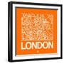 Orange Map of London-NaxArt-Framed Art Print