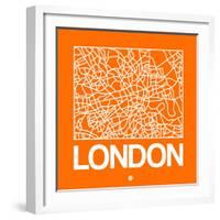 Orange Map of London-NaxArt-Framed Art Print