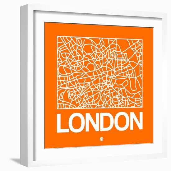 Orange Map of London-NaxArt-Framed Art Print