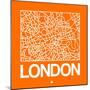 Orange Map of London-NaxArt-Mounted Art Print