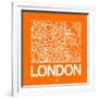 Orange Map of London-NaxArt-Framed Art Print