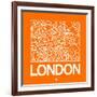 Orange Map of London-NaxArt-Framed Art Print