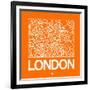 Orange Map of London-NaxArt-Framed Art Print