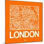 Orange Map of London-NaxArt-Mounted Art Print