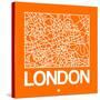 Orange Map of London-NaxArt-Stretched Canvas