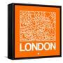 Orange Map of London-NaxArt-Framed Stretched Canvas