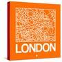 Orange Map of London-NaxArt-Stretched Canvas