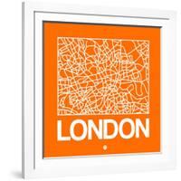 Orange Map of London-NaxArt-Framed Art Print