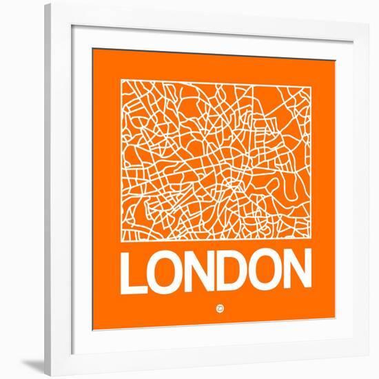 Orange Map of London-NaxArt-Framed Art Print