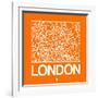 Orange Map of London-NaxArt-Framed Art Print