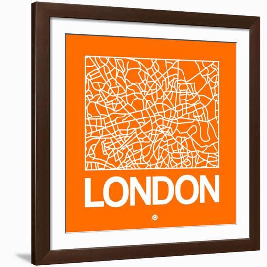 Orange Map of London-NaxArt-Framed Art Print