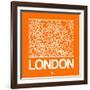 Orange Map of London-NaxArt-Framed Art Print