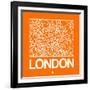 Orange Map of London-NaxArt-Framed Art Print