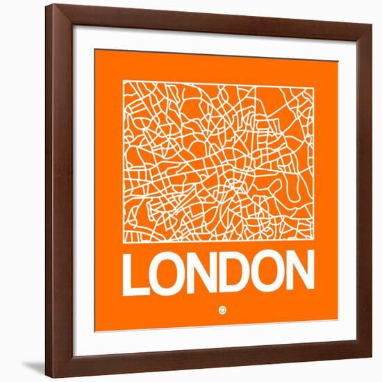 Orange Map of London-NaxArt-Framed Art Print