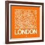 Orange Map of London-NaxArt-Framed Art Print